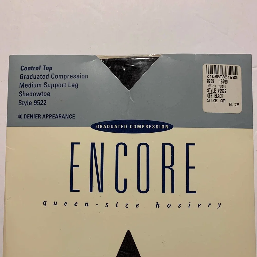 Vintage Nordstrom Encore‎ Pantyhose Style #9522 Queen Petite Lot of 2 NIB